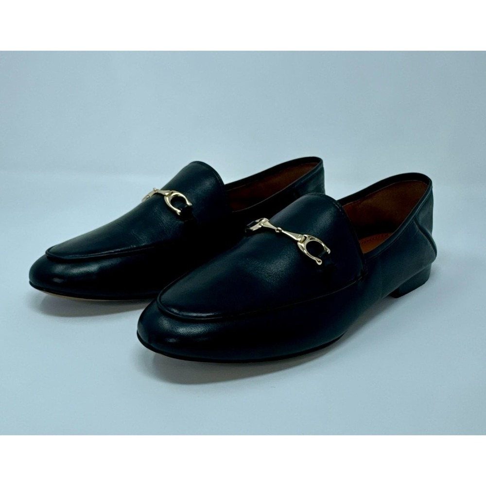 Coach FG3110 Black Leather Horsebit Loafers Womens 7B Slip On Classic Preppy - Picture 2 of 9